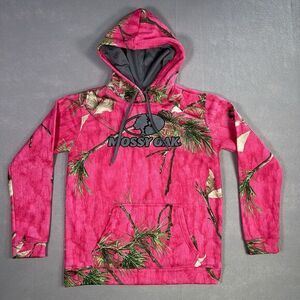 Mossy Oak Hoodie Woman Small Pink Camo‎ Pullover Sweater Athleisure Activewear